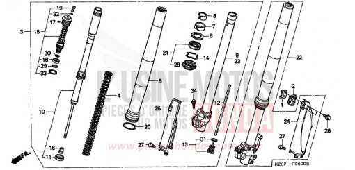FRONT FORK (1) CR250RV de 1997